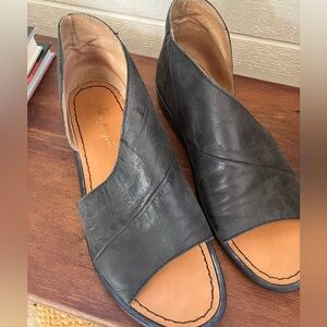 Free People Mont Blanc Black Leather Sandals